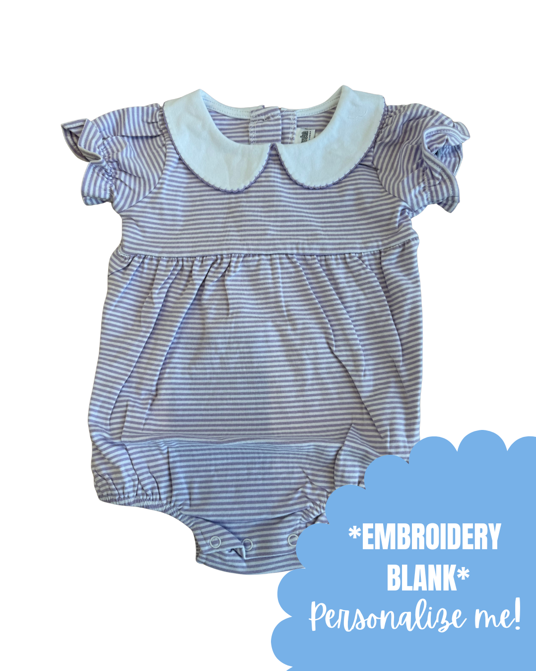 Lavender Stripe Peter Pan Collar Bubble