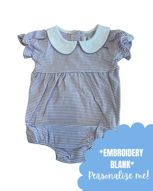 Lavender Stripe Peter Pan Collar Bubble