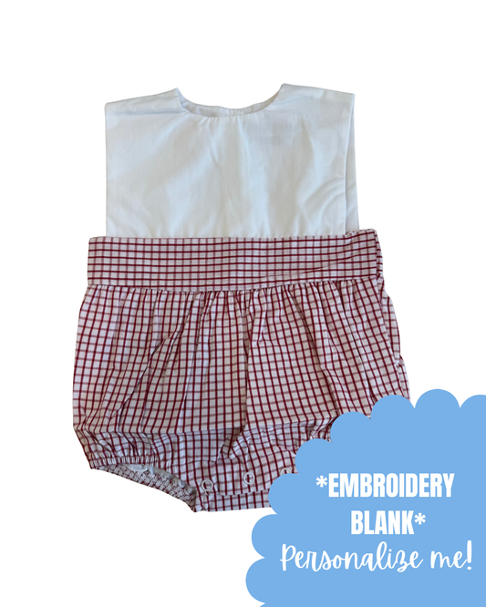 Red Windowpane White Top Bubble