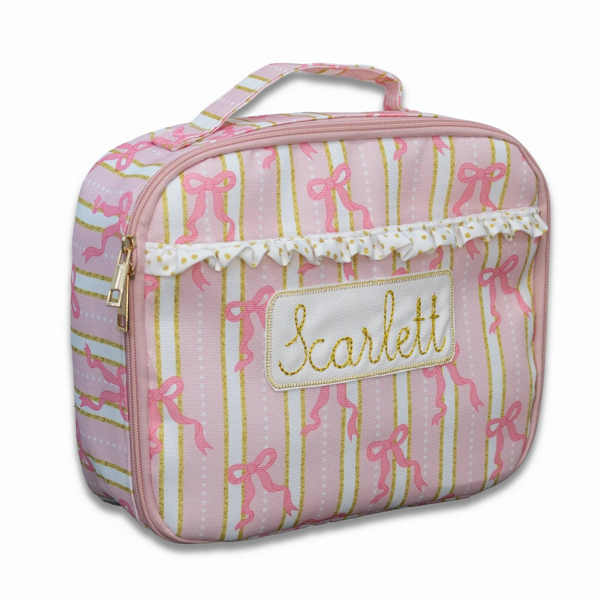 Pink Bows Ruffle Lunch Box