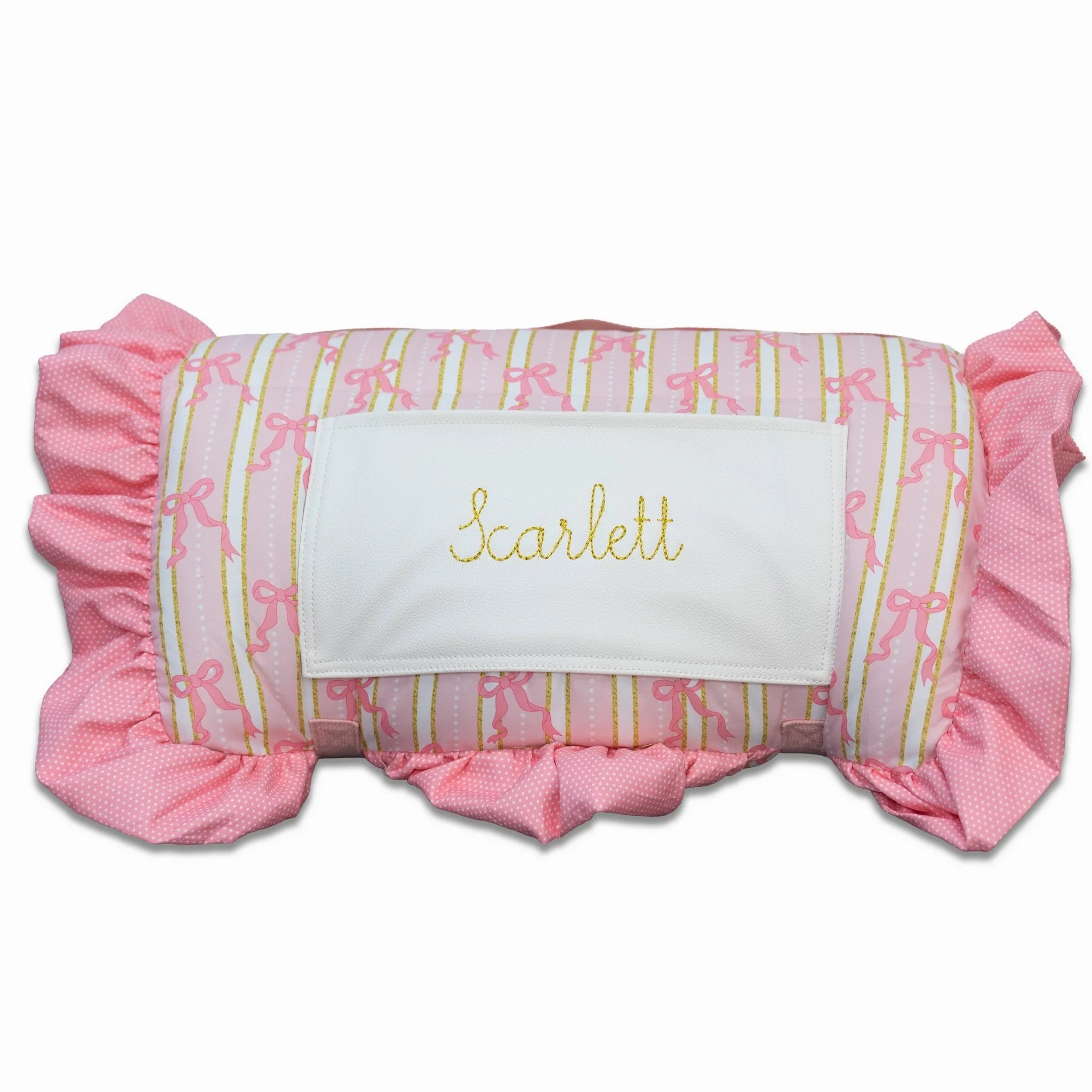 Pink Bows Ruffle Nap Mat