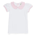 Load image into Gallery viewer, Blank Girl's Short Sleeve Collar Tee With Gingham Trim
