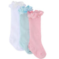 Load image into Gallery viewer, 3-Pack Lace Ruffle Bow Knee High Socks
