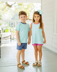 Load image into Gallery viewer, Graham Short Set- Aqua Stripe and Dusty Blue
