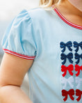 Load image into Gallery viewer, Red, White, and Bows Scallop Shorts Set
