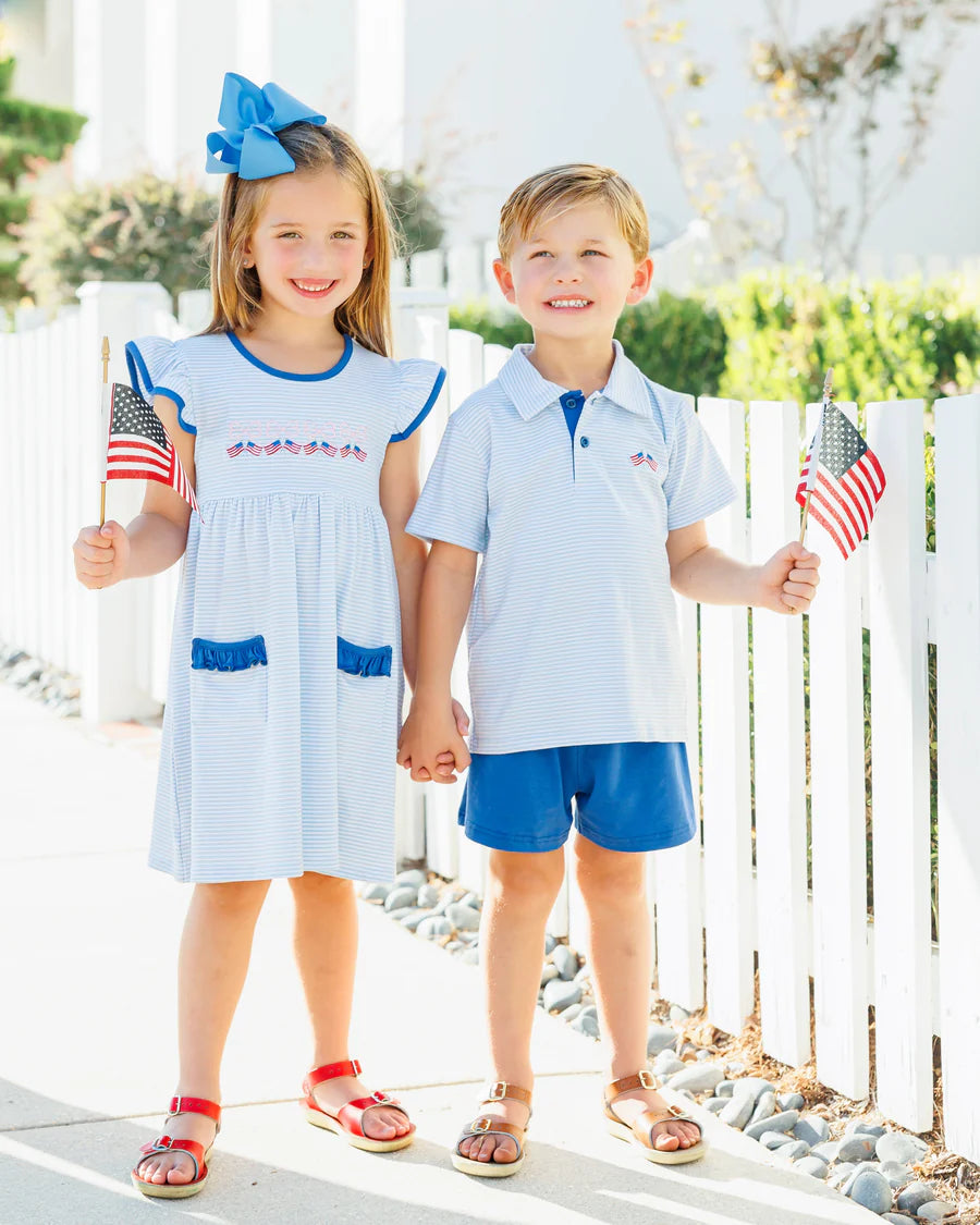Let Freedom Ring Polo Short Set