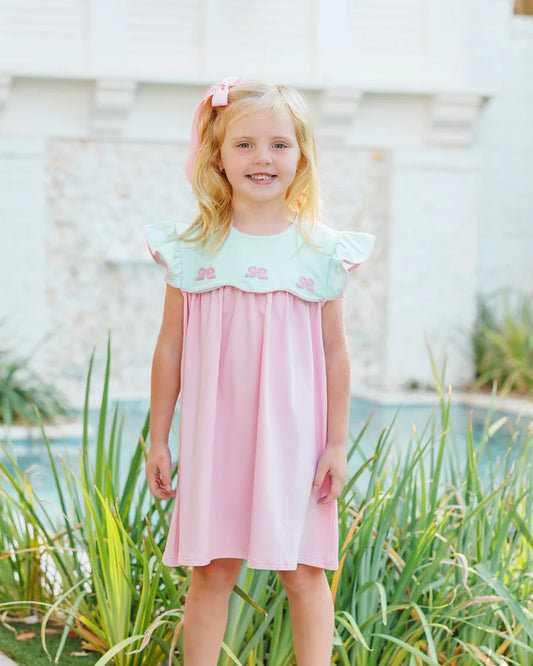 French Knot Bow Scallop Dress