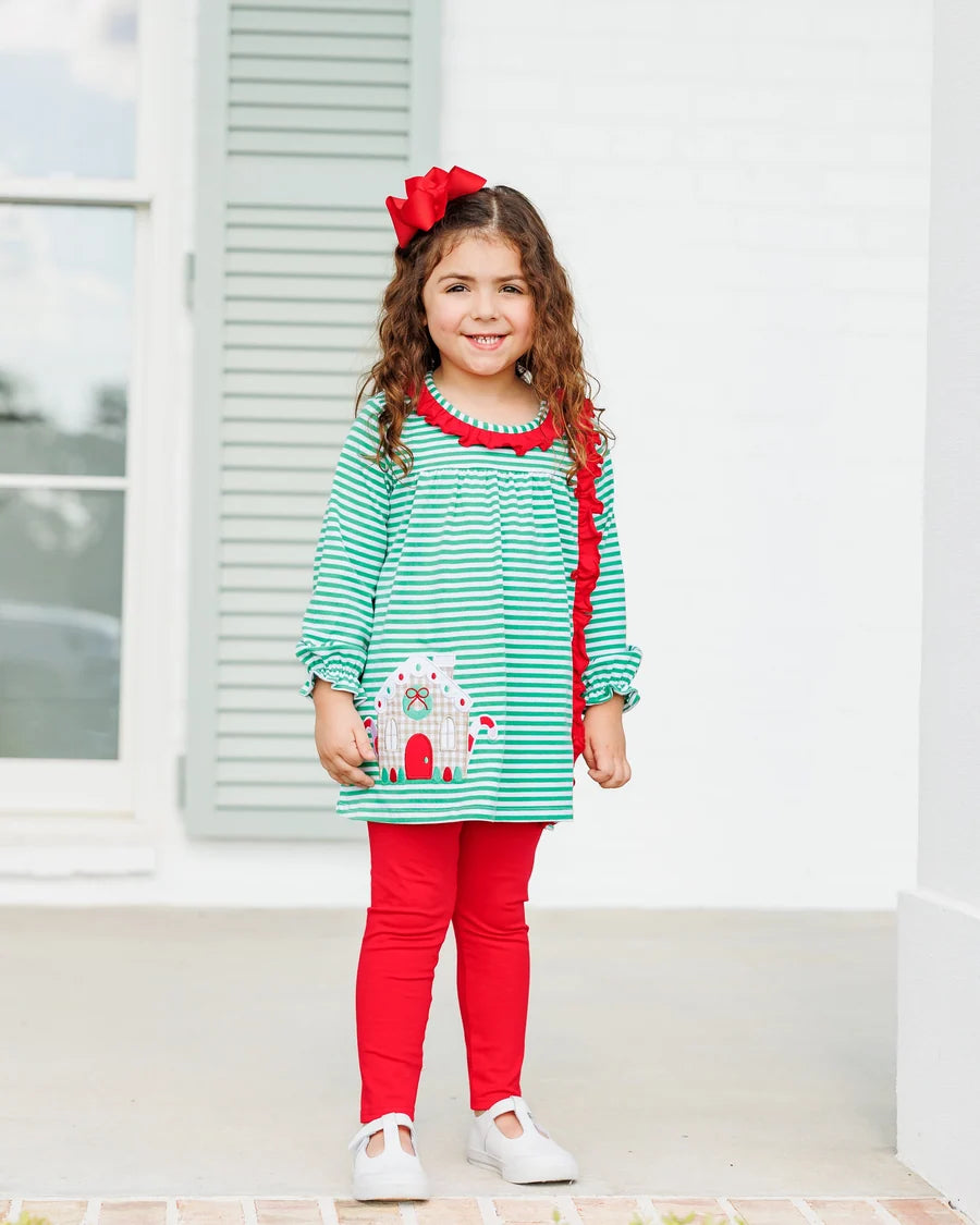 Christmas Cottage Ruffle Pants Set