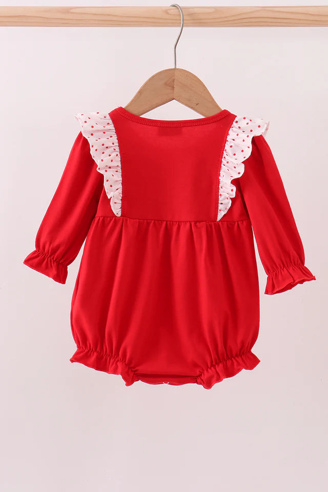 Heart Applique Ruffle Bubble