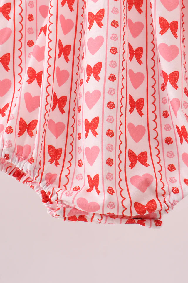 Heart & Bow Smocked Bubble
