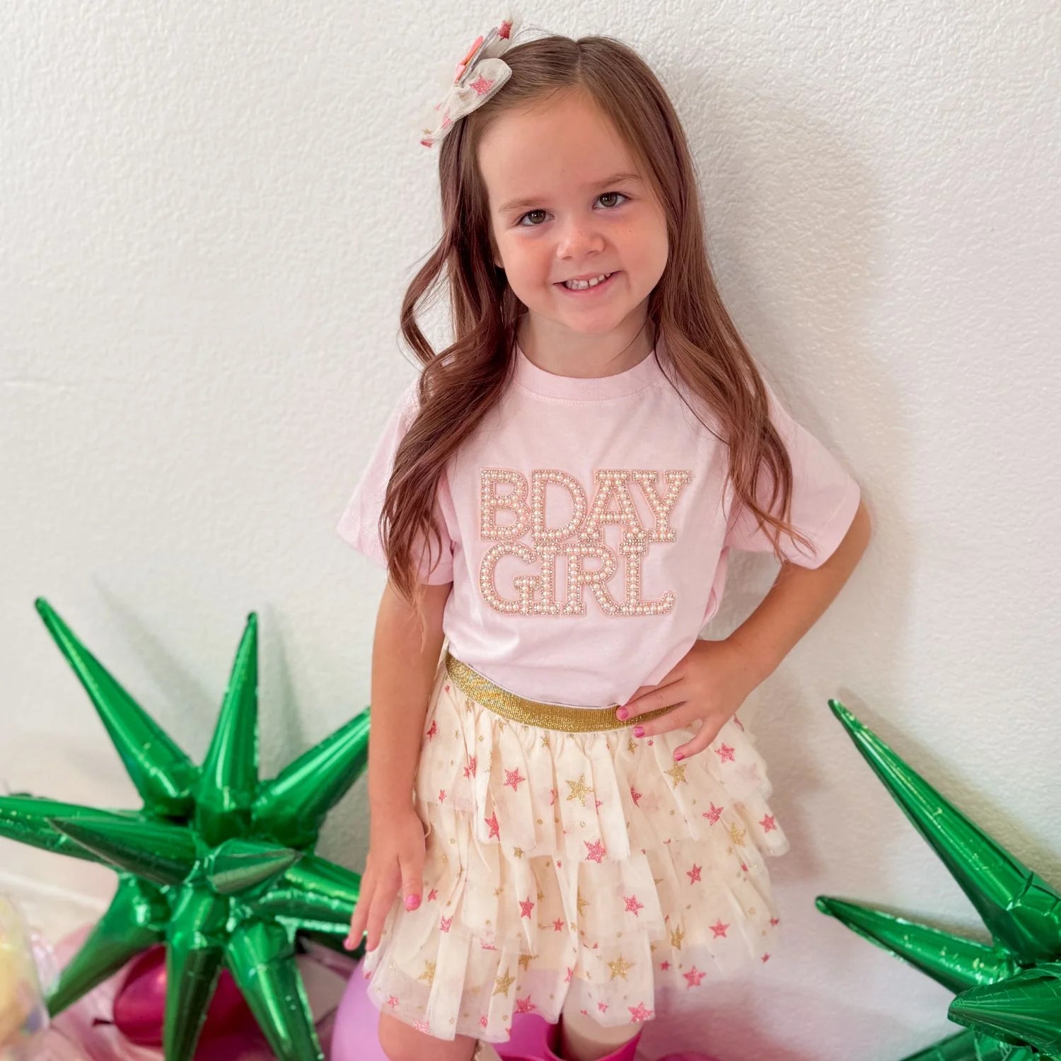 Pearl Birthday Girl Patch Short Sleeve T-Shirt
