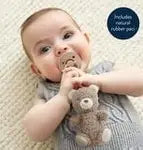 Bitzy Pal Natural Rubber Pacifier and Plush - Bear