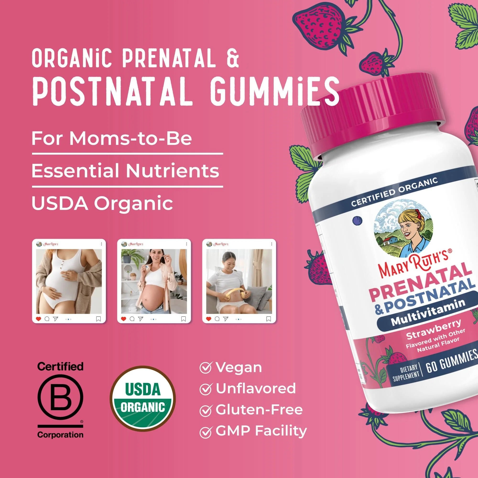Mary Ruth's Organic Prenatal & Postnatal Multivitamin Gummies