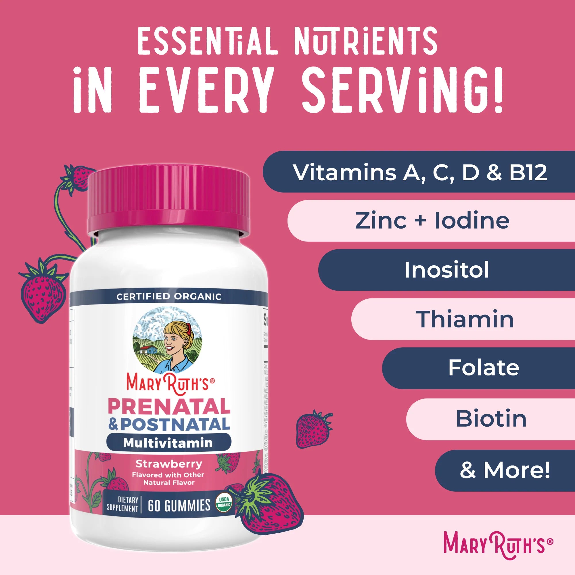 Mary Ruth's Organic Prenatal & Postnatal Multivitamin Gummies