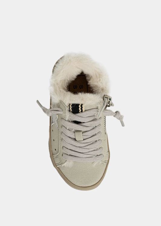 Light Grey Suede Paula Mini Sneakers By Shushop