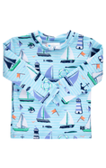 Load image into Gallery viewer, Blue Sweet Sails Long Sleeve Rash Guard
