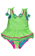 Load image into Gallery viewer, Neon Honeydew Crochet One Piece Swimsuit
