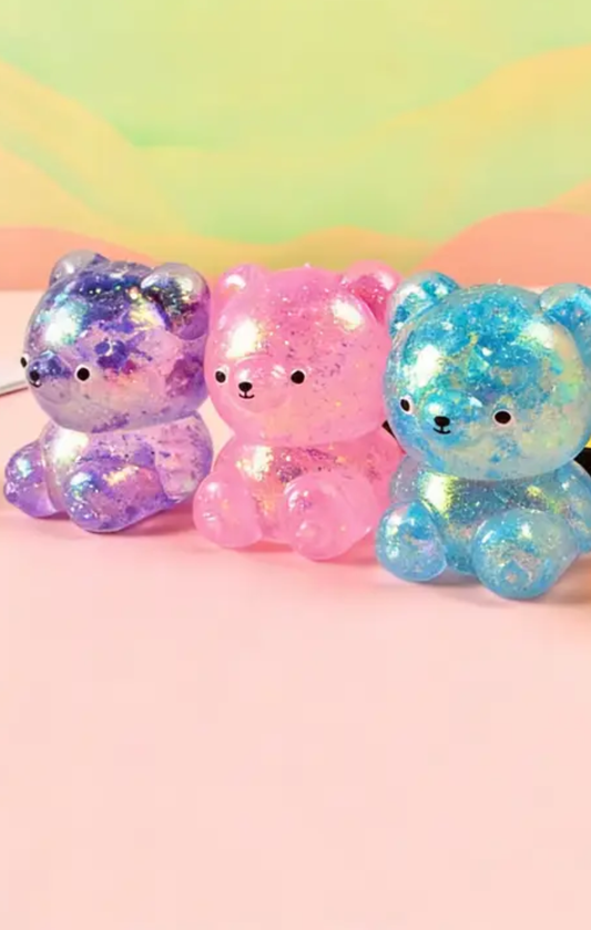 Large Cartoon Sequin Bear Squishy Toy