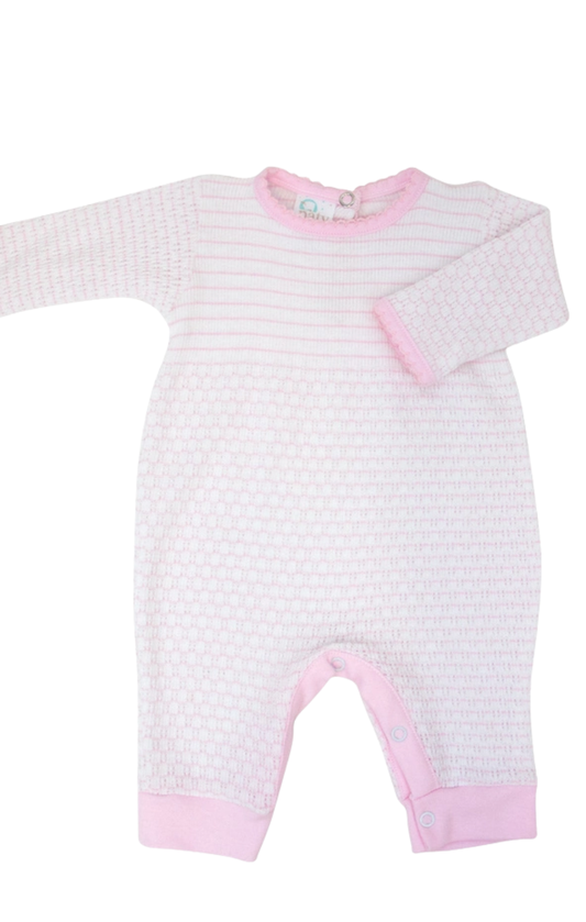 Pink Knit Romper with Pima Binding