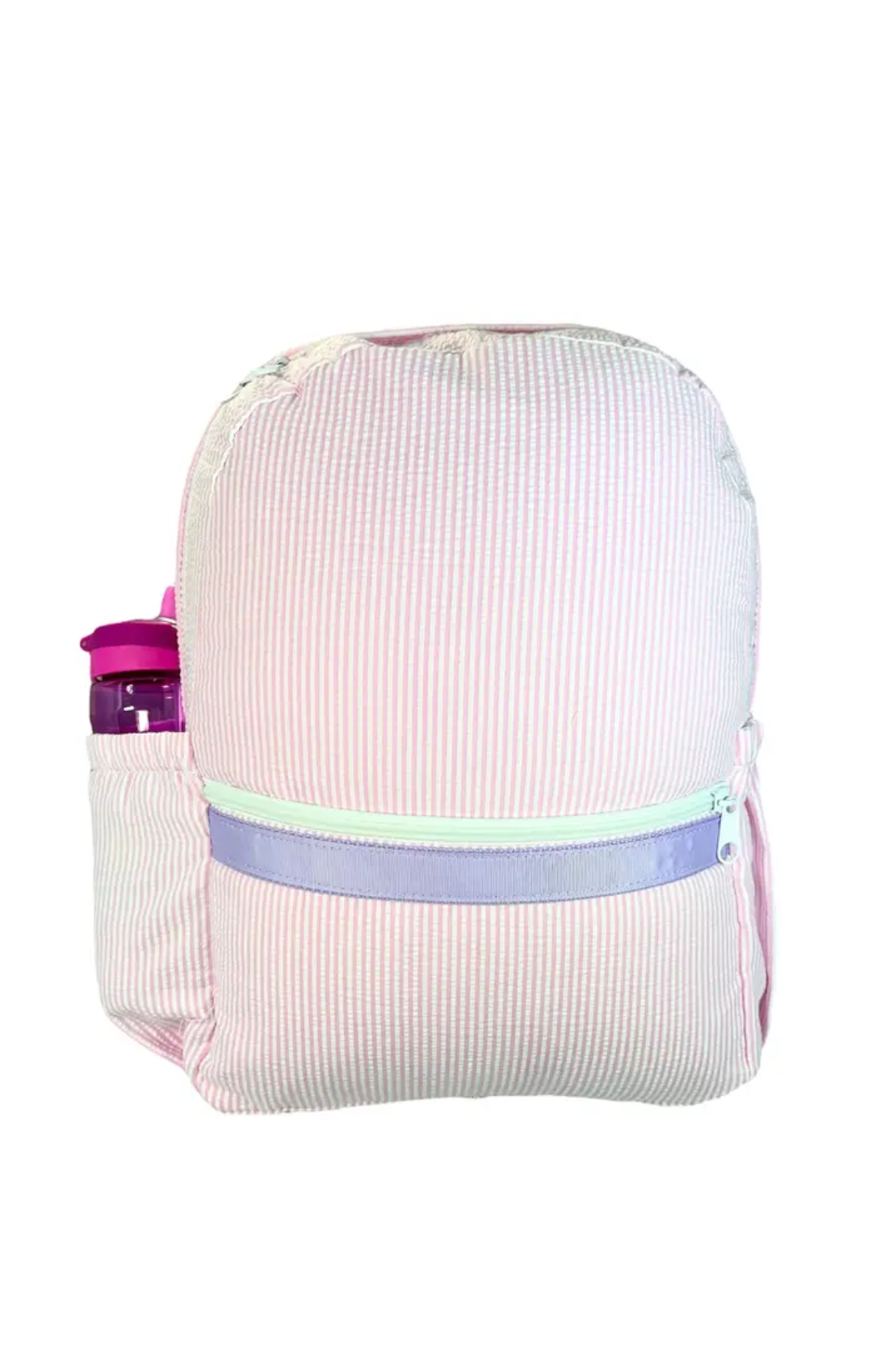 Pink Seersucker Stripe Backpack