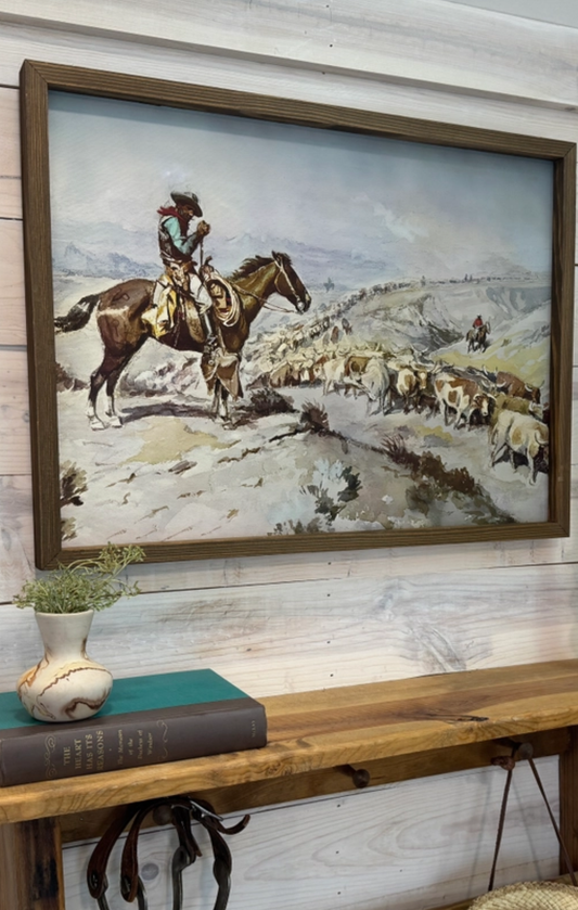 Cowboy Cattle Drive- Ranch House Canvas