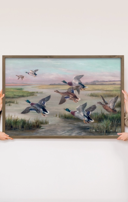 Ducks In Flight 24x36 X-Large Canvas