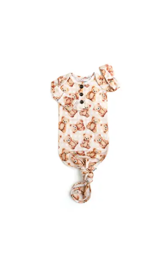 Teddy Newborn Gown
