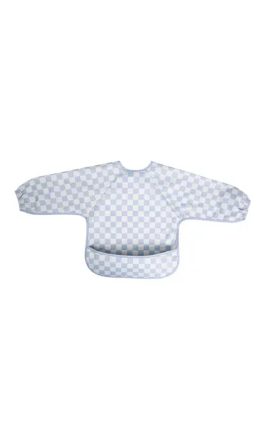 Smock Bib - Blue Checker Long Sleeve