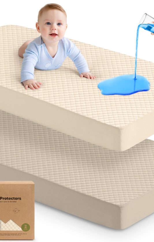 2-Pk Quin Protect + Waterproof Crib Protector Cover