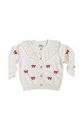 Load image into Gallery viewer, Red Bow Knit Cardigan
