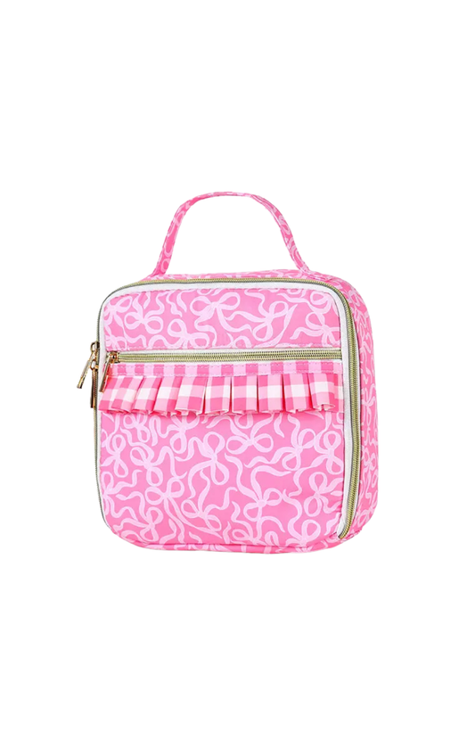 Gingham Ruffle Bow Printed Girls Lunchbox