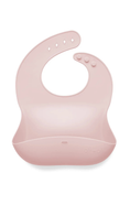 Load image into Gallery viewer, Silicone Baby Roll Up & Stay Closed Pink Bib
