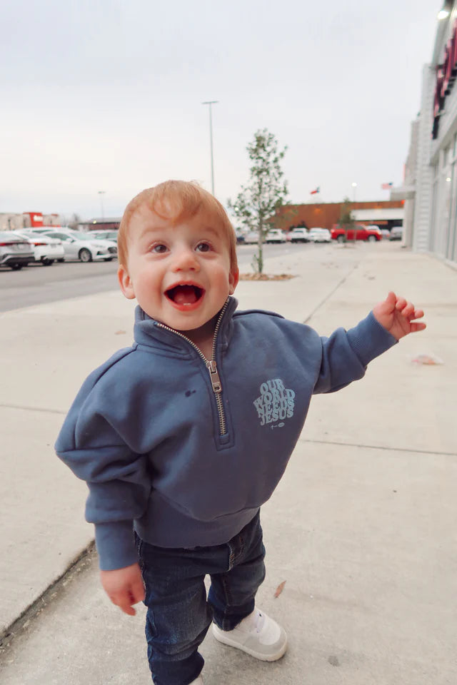 Our World Needs Jesus Kids Half-Zip