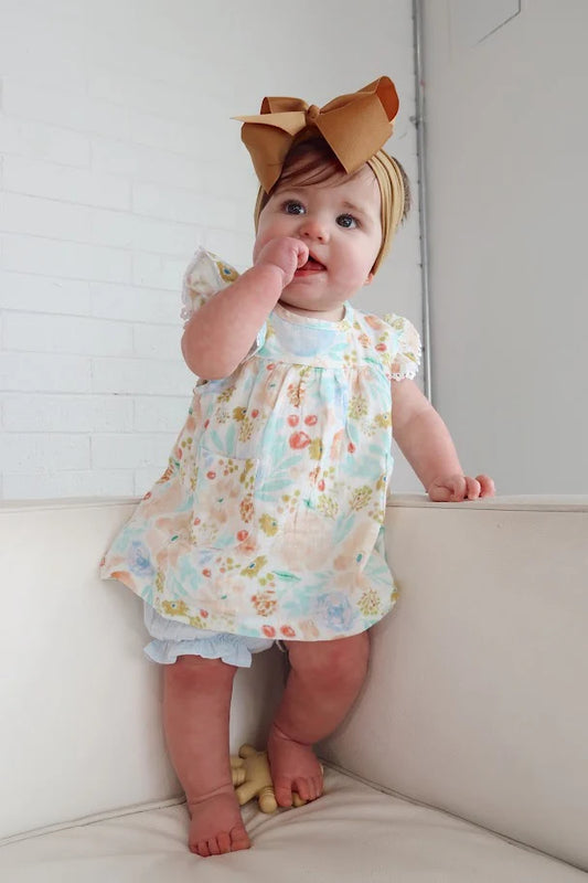 Madalynn Muslin Floral Baby Set