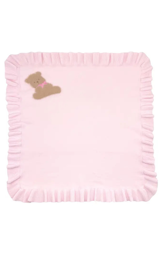 Pink Bear Knit Blanket