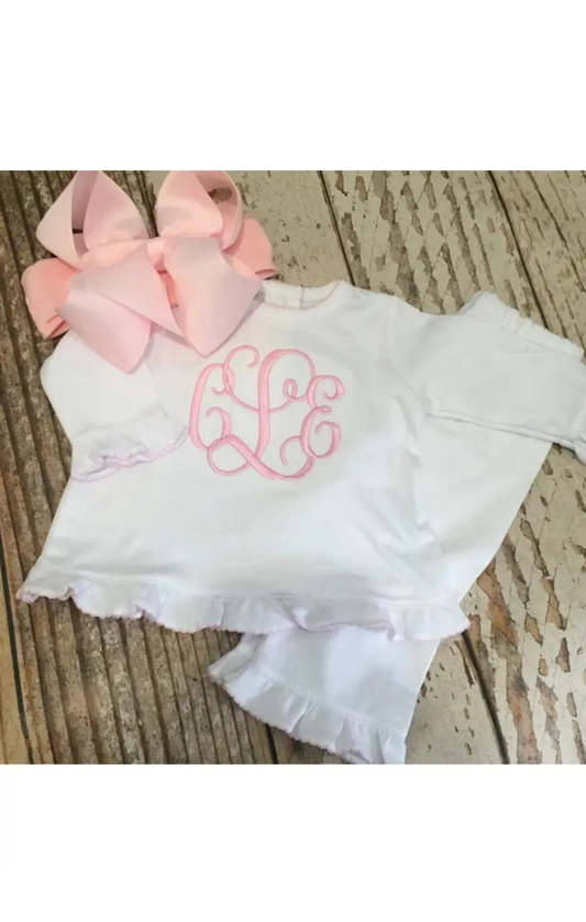 Pima Ruffle Pant Set