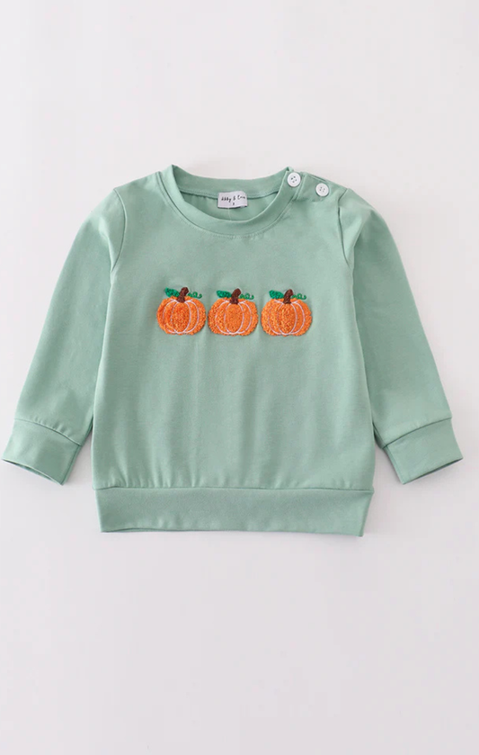 Sage Pumpkin French Knot Top