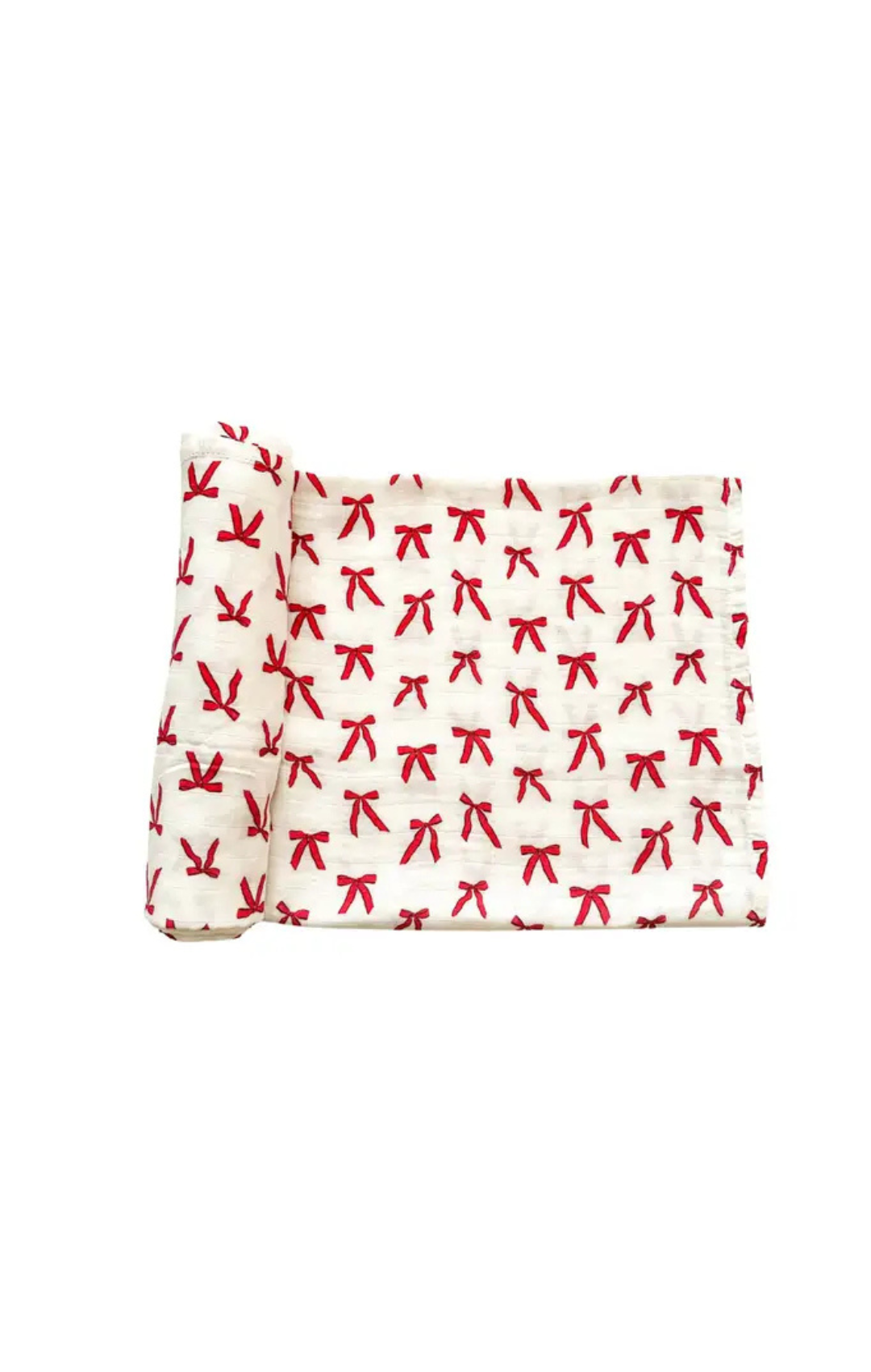 Muslin Swaddle Blanket - Red Bows