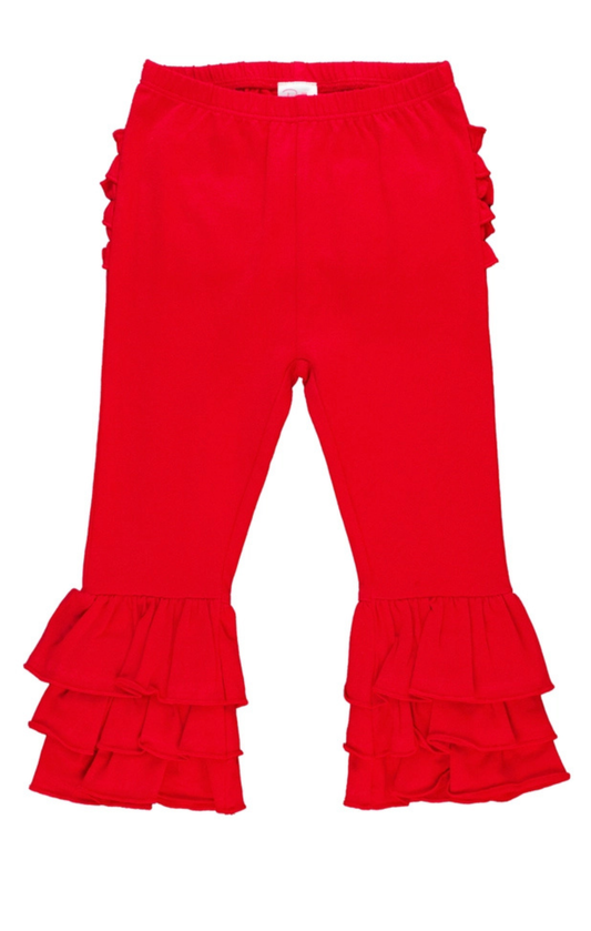 Baby Girls Red Ruffle Flare Pants