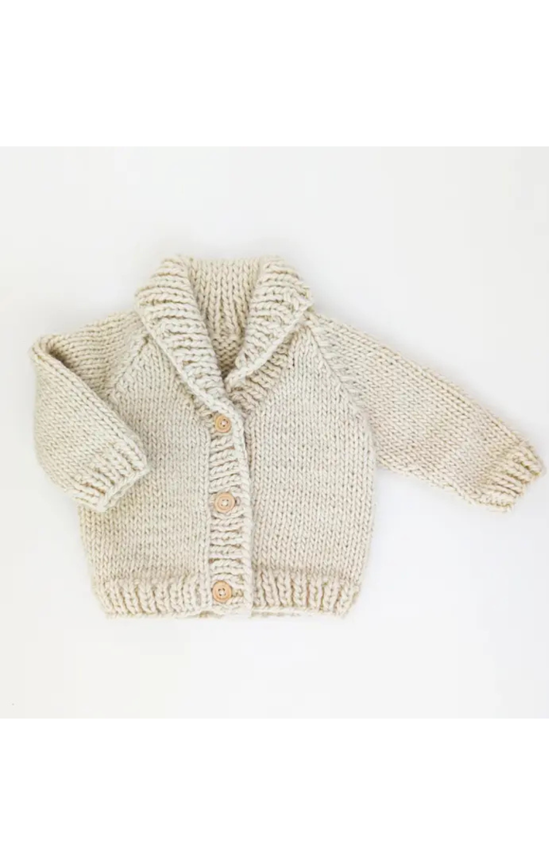Shawl Collar Natural Cardigan Sweater For Baby & Toddler