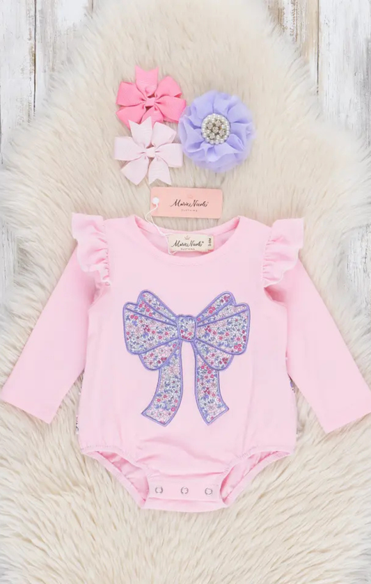 Delicate Flower Bow Ruffle Bubble