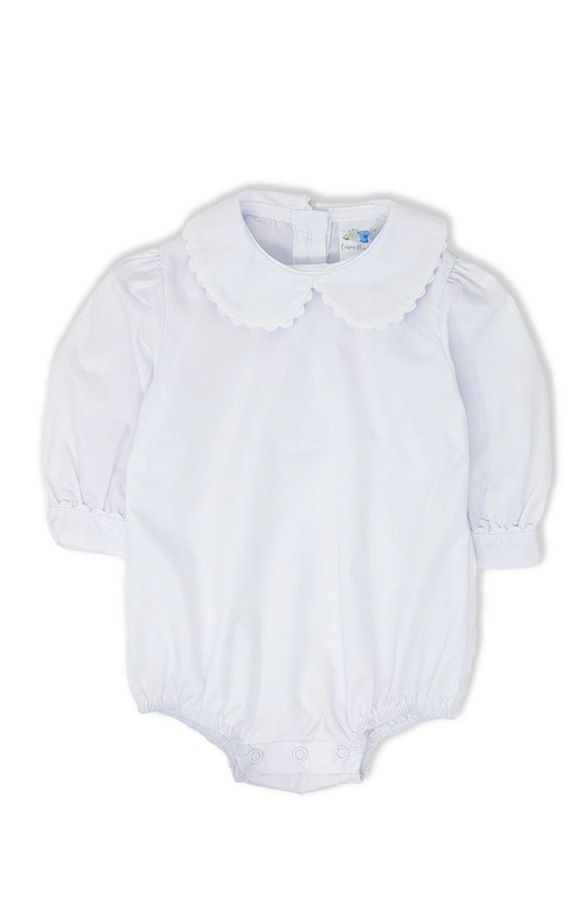 Girls Long Sleeve Peter Pan Collar Bodysuit