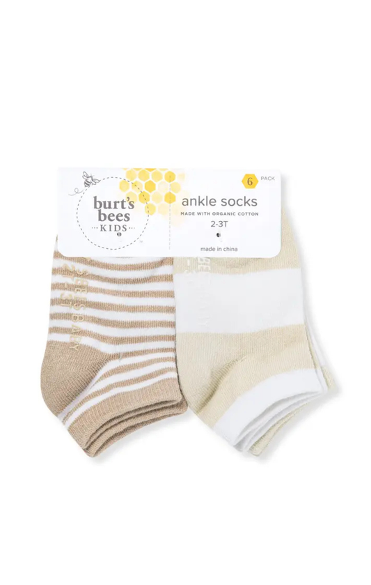 Set of 6 Multi Ankle Socks - Oat