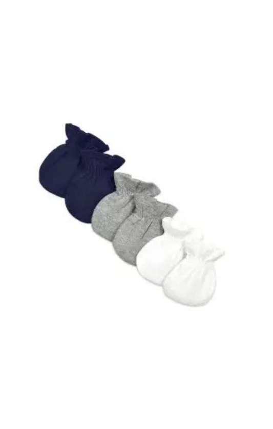 Organic Cotton Set of 3 Mittens - Midnight