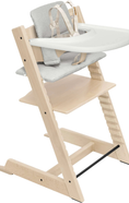 Load image into Gallery viewer, Stokke Tripp Trapp Natural High Chair with Nordic Grey Cushion and Tray
