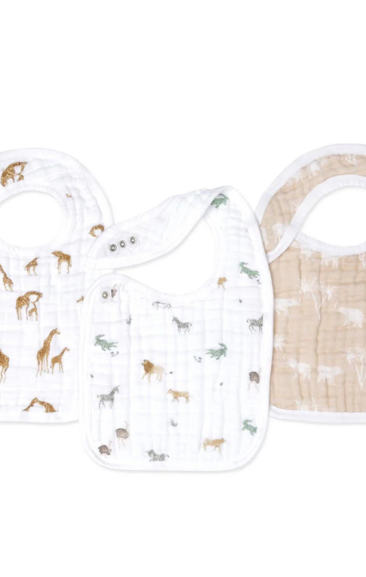 Aden+Anais Safari Dreams Organic Snap Bibs 3-Pack