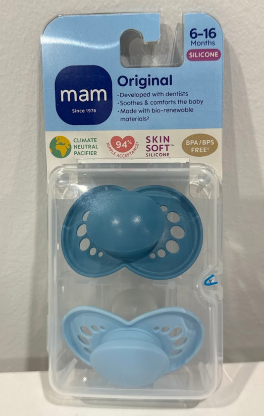 Mam Original Matte Unprinted Paci 6-16 Months 2-Pack