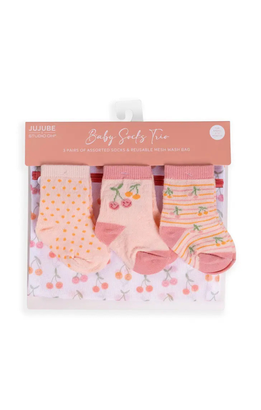 Baby Socks Trio Cherry Cute