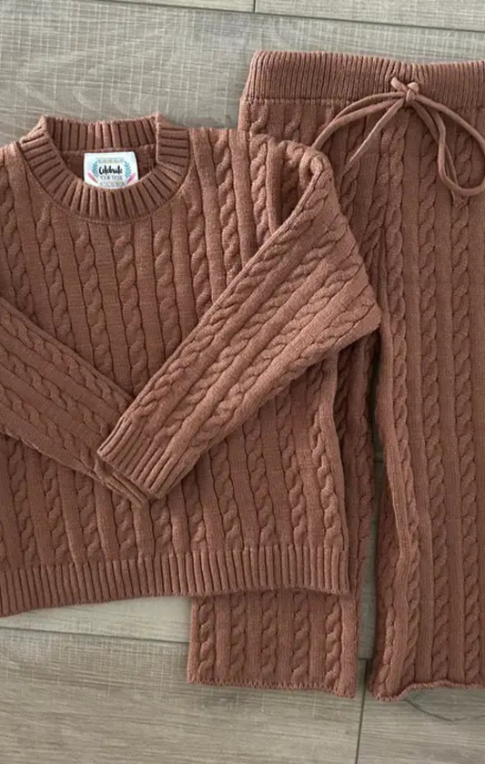 Cocoa Cable Knit Set