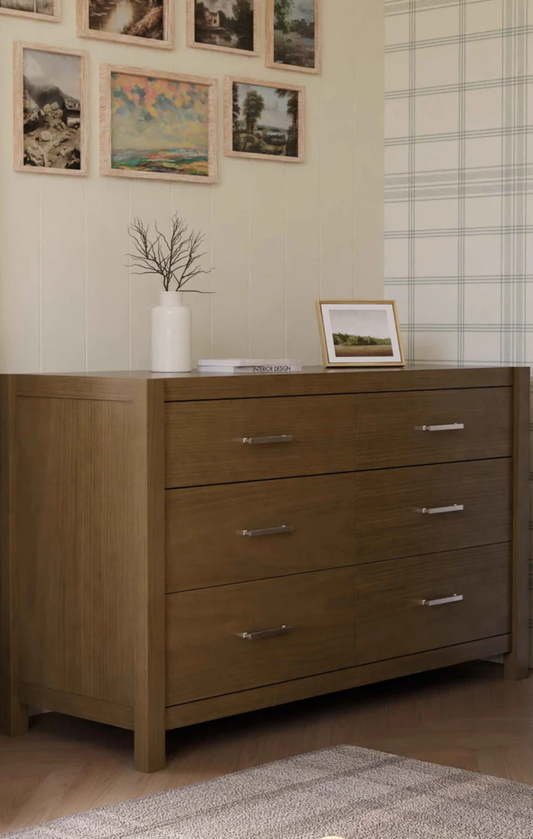Monogram Walnut Driftwood 6-Drawer Dresser